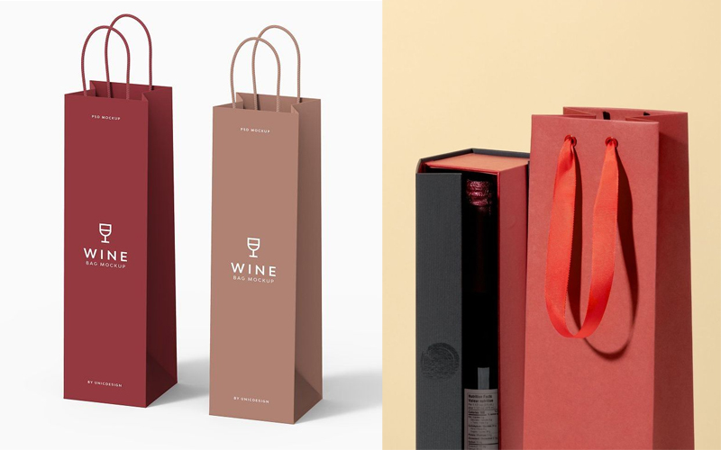 in túi giấy đựng rượu