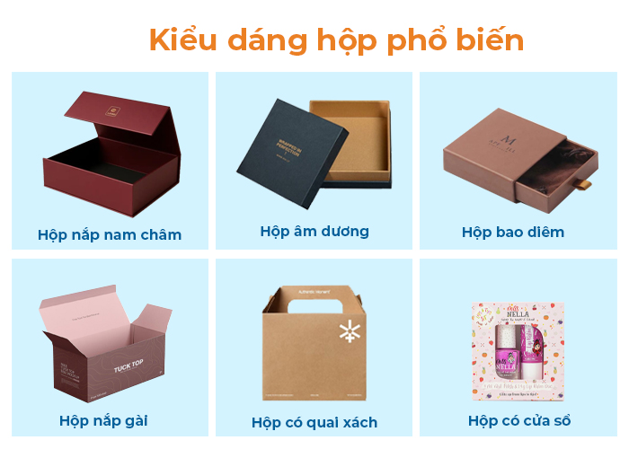kiểu dáng hộp giấy thông dụng