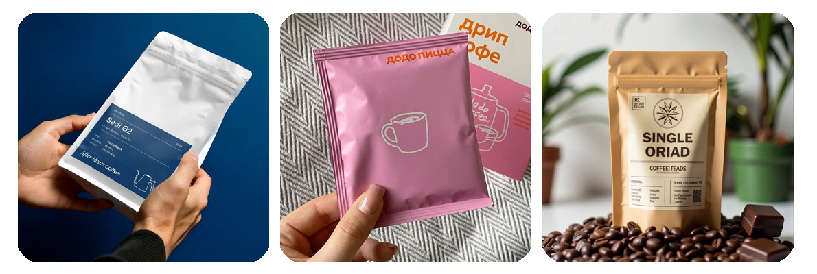 in túi bạc đựng cà phê